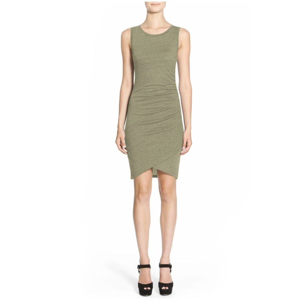 Nordstrom Ruched Body-Con Dress - Green XL